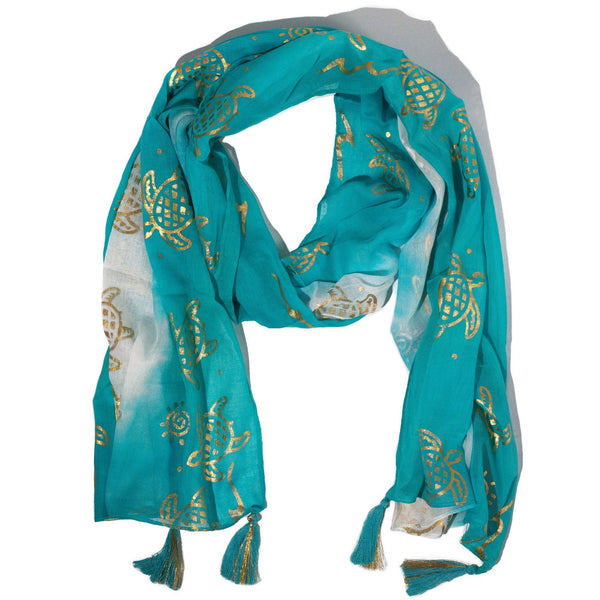 Nomad Sari - Summer Scarf - 180x50cm - Turtle - Turquois