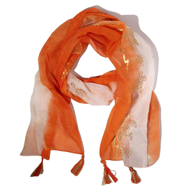 Nomad Sari - Summer Scarf - 180x50cm - Turtle - Coral