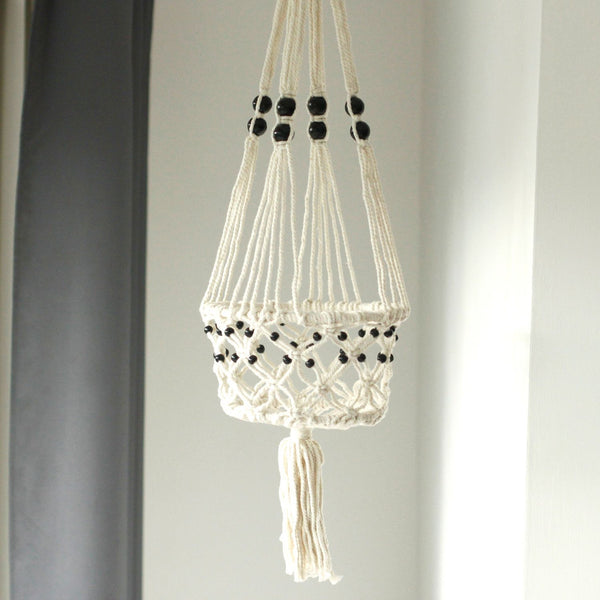 Large Beaded Macrame Pot Holder