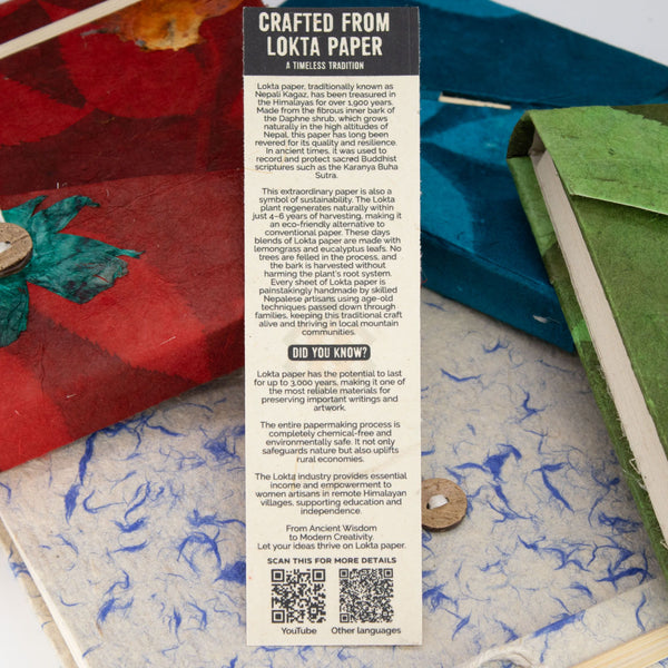 Large Lokta Mixed Blue Cotton Notebook