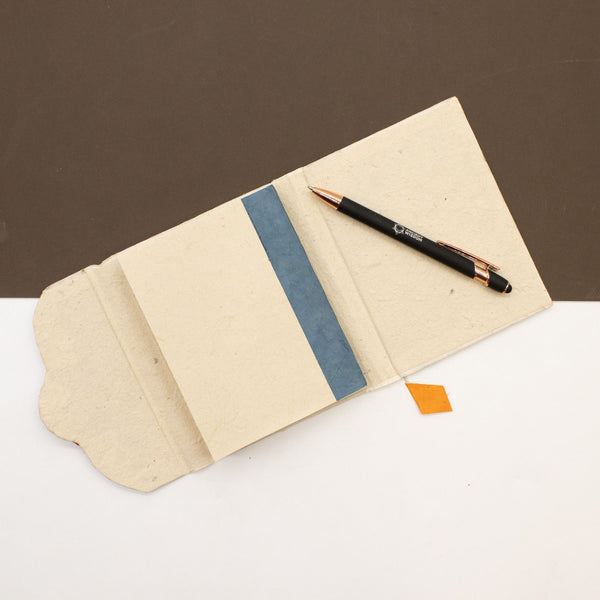 Medium Lokta Button Lock Himalayan Floral Notebook