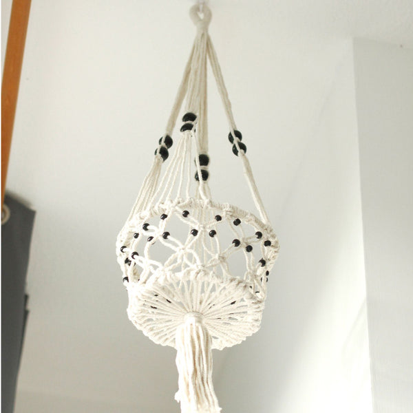 Large Beaded Macrame Pot Holder