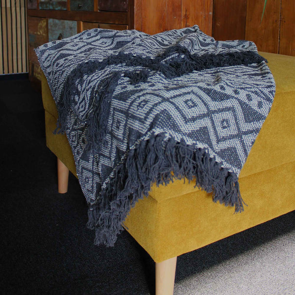 Boho Comfort Throw - 125x150cm - Grey Geometric