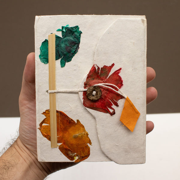 Medium Lokta Button Lock Himalayan Floral Notebook