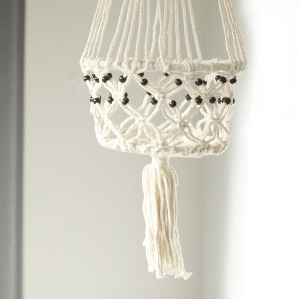 Large Beaded Macrame Pot Holder