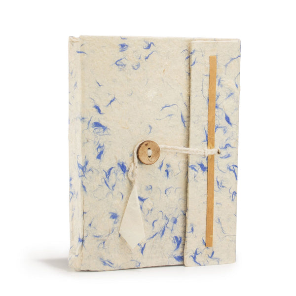 Medium Lokta Mixed Blue Cotton Notebook