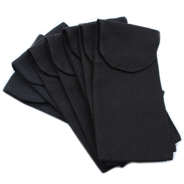 Cotton Pouch for Gemstone Face Rollers 6.75oz - Black 9x19xcm