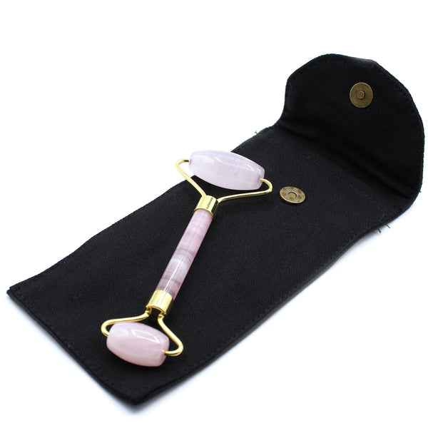 Gemstone Face Roller - Rose Quartz with Pouch