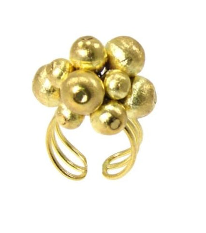 Metallic Ball Bead Ring - Gold - Rebel Vine Boutique