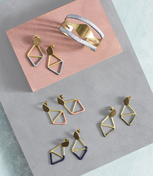 Kaia Earrings - Navy Diamond - Rebel Vine Boutique