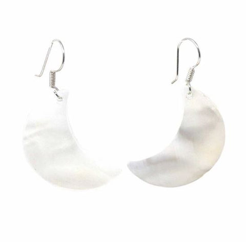 Mother of Pearl Crescent Moon Earrings - Rebel Vine Boutique