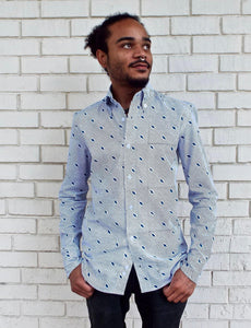 The Diagonal Button Down Organic Cotton Shirt - Rebel Vine Boutique