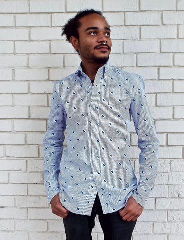 The Diagonal Button Down Organic Cotton Shirt - Rebel Vine Boutique