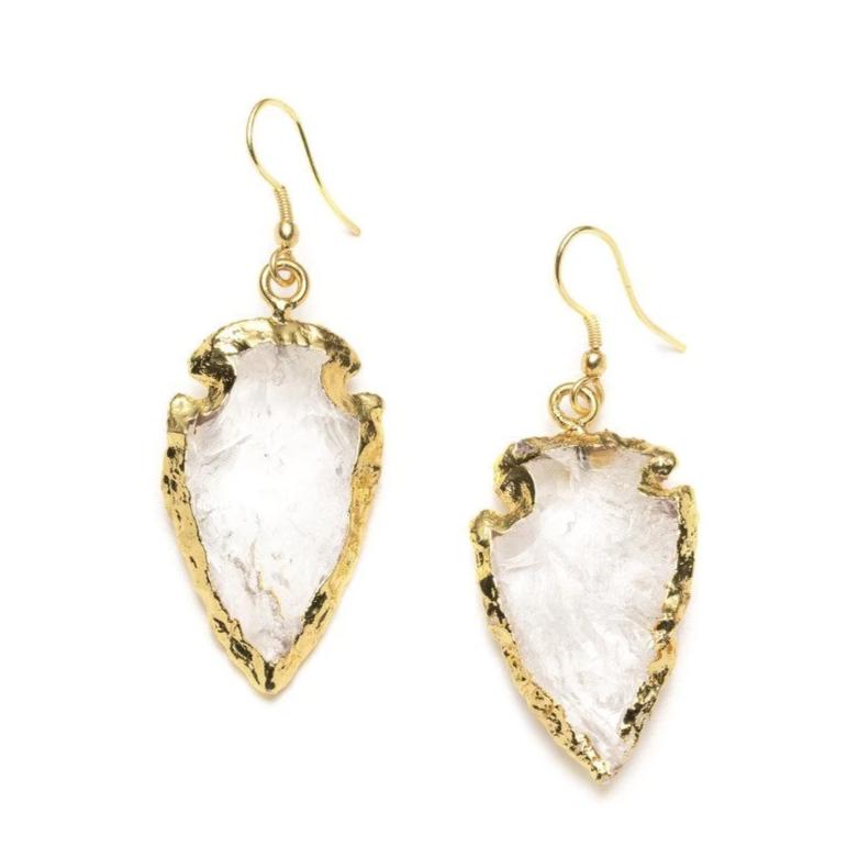Abbakka Arrowhead Earrings - Crystal - Rebel Vine Boutique