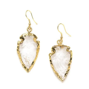 Abbakka Arrowhead Earrings - Crystal - Rebel Vine Boutique