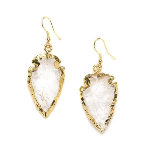 Abbakka Arrowhead Earrings - Crystal - Rebel Vine Boutique