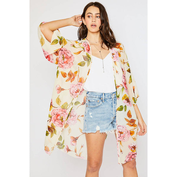Camelia Chiffon Kimono - Almond - Rebel Vine Boutique