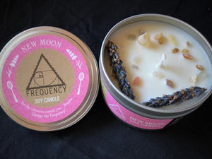 New Moon Crystal Infused Soy Candle - Rebel Vine Boutique