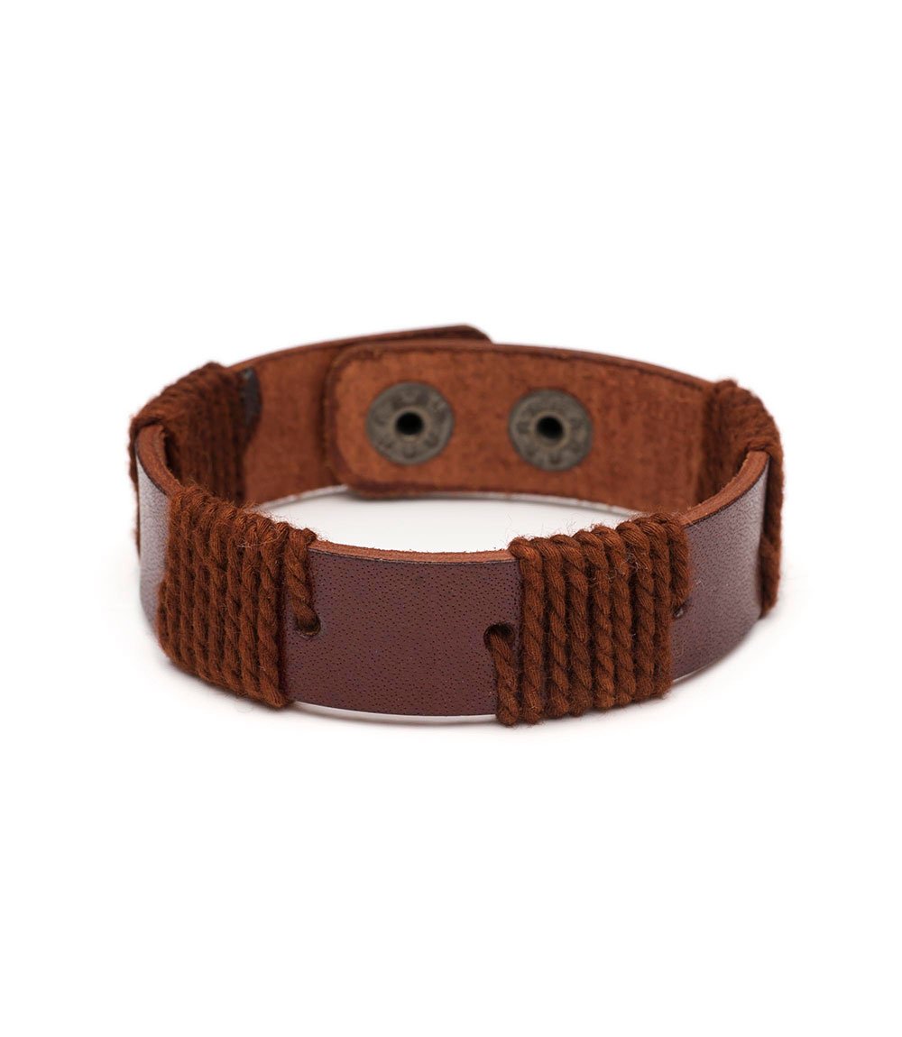Rama Sustainable Leather Cuff - Brown - Rebel Vine Boutique