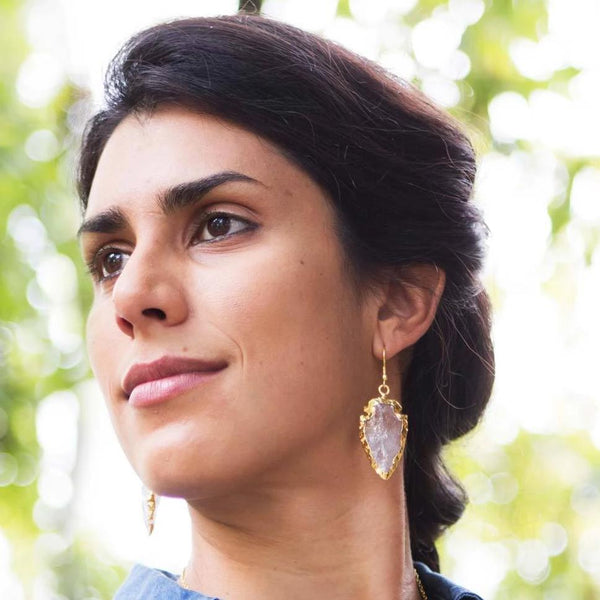Abbakka Arrowhead Earrings - Crystal - Rebel Vine Boutique
