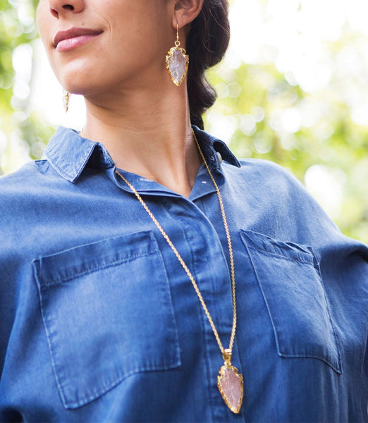 Abbakka Arrowhead Necklace - Crystal - Rebel Vine Boutique